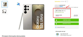 Galaxy S25 Ultra aparece com desconto no Magalu.