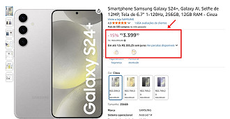 Promoção do Galaxy S24 Plus.
