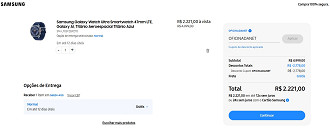 Galaxy Watch Ultra por R$ 2.221,00 na loja oficial da Samsung.