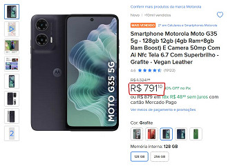 Moto G35 5G em oferta no Mercado Livre
