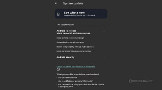 Edge 60 Fusion recebendo Android 16. Imagem: Reprodução Edge 60 Fusion recebendo Android 16. Imagem: Reprodução