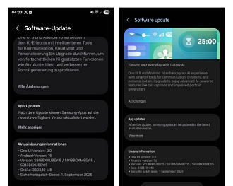 Changelog oficial de atualização do Galaxy S23.
