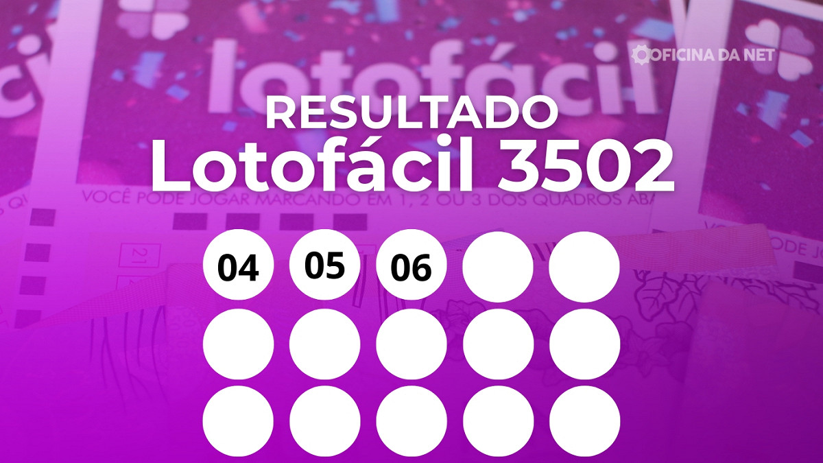 Veja os números sorteados da Lotofácil 3502