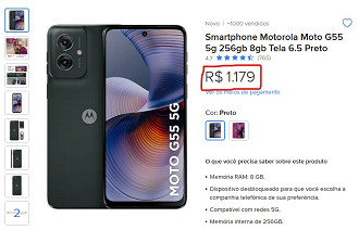 Moto G55 5G em oferta no Mercado Livre Moto G55 5G em oferta no Mercado Livre