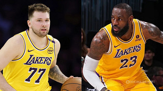 A aposta é forte em cima da dupla LeBron James e Luka Dončić. Imagem: Reprodução