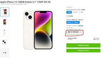 iPhone 14 em oferta na Magazine Luiza