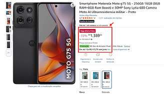Oferta do Moto G75.