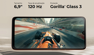 O Moto G06 conta com uma taxa de atualização de 120Hz, o que é bem interessante considerando a sua categoria. O Moto G06 conta com uma taxa de atualização de 120Hz, o que é bem interessante considerando a sua categoria.