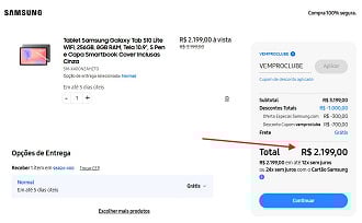 Galaxy Tab S10 Lite Wi-Fi de 256GB por R$ 2.199,00 nessa semana na Samung. Galaxy Tab S10 Lite Wi-Fi de 256GB por R$ 2.199,00 nessa semana na Samung.