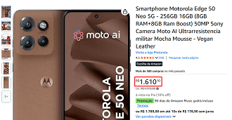 Motorola Edge 50 Neo em oferta na Amazon