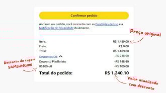 Galaxy A36 saindo a R$ 1.240 usando o cupom SAMSUNG100 Galaxy A36 saindo a R$ 1.240 usando o cupom SAMSUNG100