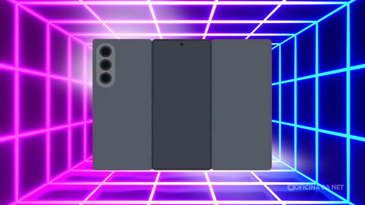 Galaxy Z Tri-Fold tem o lançamento esperado em outubro. Imagem: Oficina da Net