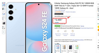 Oferta do Galaxy S24 FE.