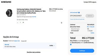 Galaxy Watch8 Classic por R$ 2.777,00 na Samsung. Galaxy Watch8 Classic por R$ 2.777,00 na Samsung.