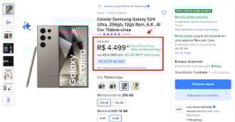 Oferta o Galaxy S24 Ultra. Oferta o Galaxy S24 Ultra.