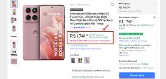 Oferta do Edge 60 Fusion. Oferta do Edge 60 Fusion.