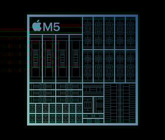 Novo chip M56 chega com melhorias em desempenho e eficiência. Imagem: Apple/Reprodução Novo chip M56 chega com melhorias em desempenho e eficiência. Imagem: Apple/Reprodução