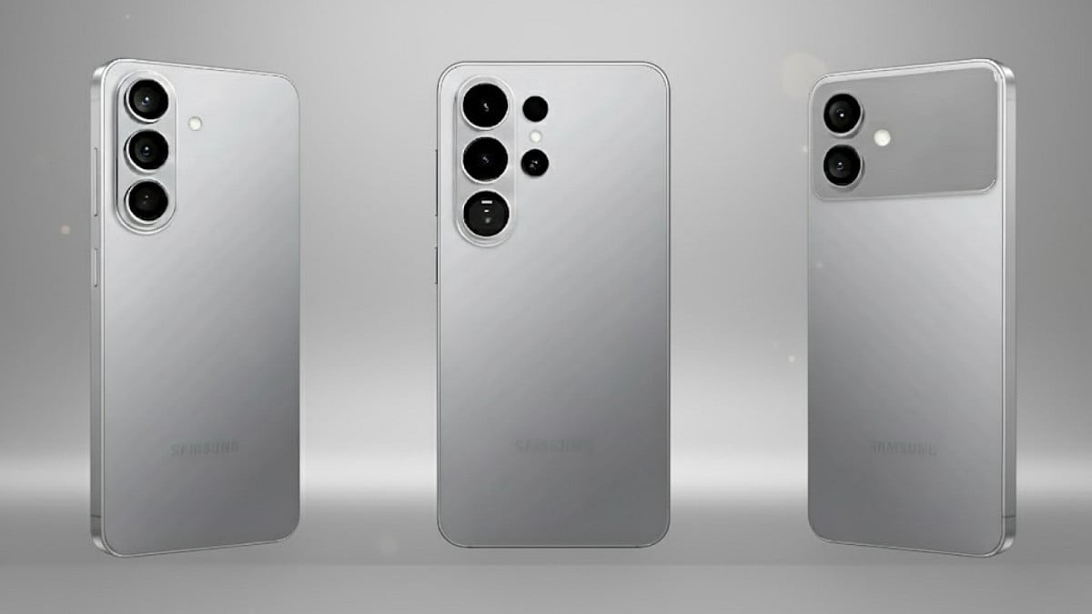 Renderizações da série Galaxy S26.