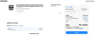 Galaxy Buds3 Pro por R$ 1.399,00 direto na Samsung.