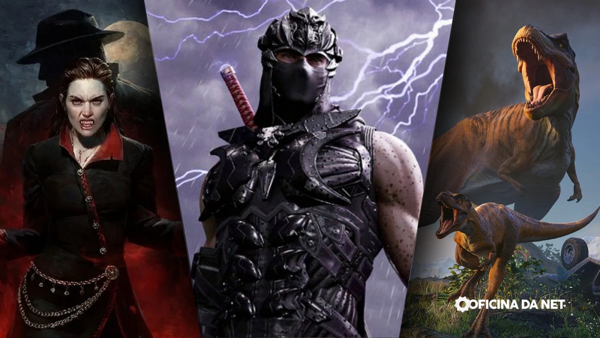 Vampire, Ninja Gaiden 4 e Jurassic World Evolution 3 são algumas das novidades. Imagem: Reprodução