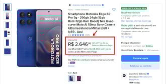 Oferta do Edge 60 Pro. Oferta do Edge 60 Pro.
