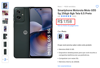 Moto G55 5G em oferta no Mercado Livre Moto G55 5G em oferta no Mercado Livre