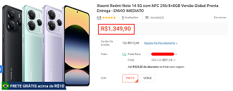Redmi Note 14 5G em oferta na Shopee Redmi Note 14 5G em oferta na Shopee