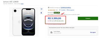 iPhone 16e em oferta. iPhone 16e em oferta.