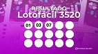 Resultado da Lotofácil 3520: veja os números sorteados desta terça (23/10) Resultado da Lotofácil 3520: veja os números sorteados desta terça (23/10)