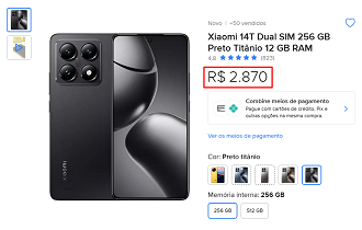 Xiaomi 14T em oferta no Mercado Livre Xiaomi 14T em oferta no Mercado Livre