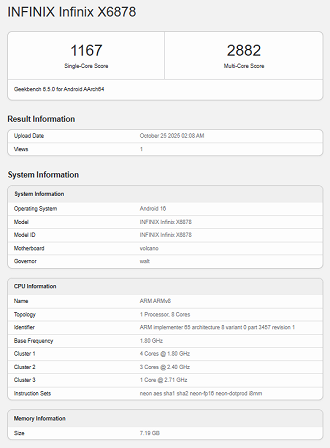 Celular Infinix com Snapdragon 7s Gen 4 aparece no Geekbench Celular Infinix com Snapdragon 7s Gen 4 aparece no Geekbench