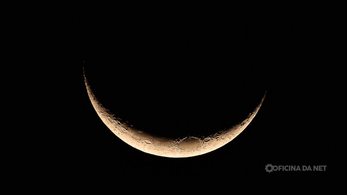 Qual a fase da Lua neste domingo, 26 de outubro de 2025. Imagem: Oficina da Net