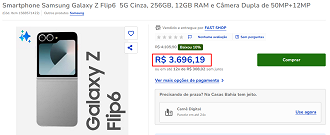 Galaxy Z Flip6 em oferta na Casas Bahia Galaxy Z Flip6 em oferta na Casas Bahia