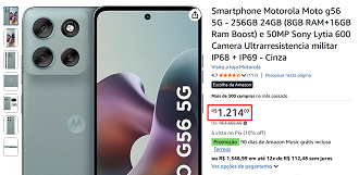 Moto G56 5G em oferta na Amazon Moto G56 5G em oferta na Amazon