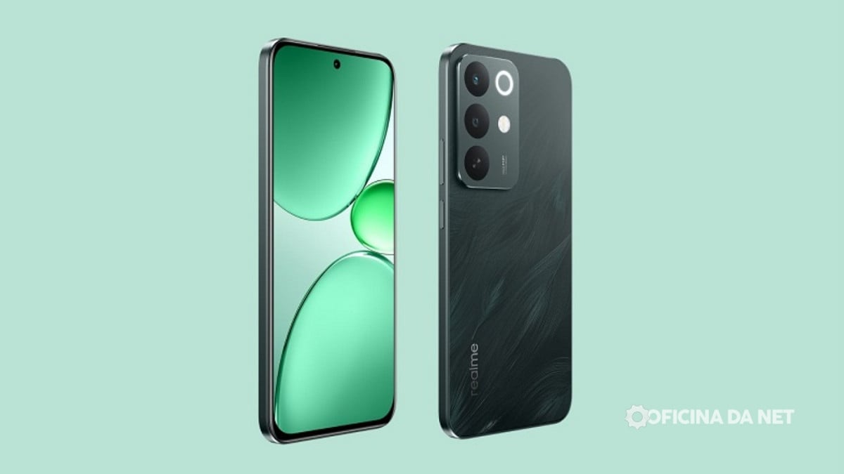 Realme C85 Pro chega com bateria gigante e corpo ultrarresistente. Imagem: Oficina da Net