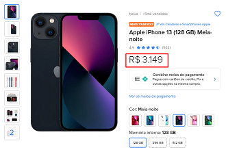 iPhone 13 em oferta no Mercado Livre