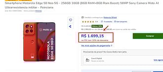 Motorola Edge 50 Neo em oferta Motorola Edge 50 Neo em oferta