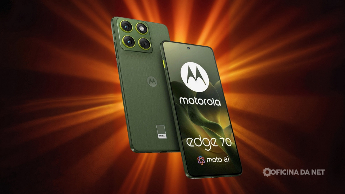 Motorola Edge 70 promete ser o celular mais fino do ano, mas com bateria de respeito. Imagem: Oficina da Net