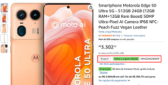 Motorola Edge 50 Ultra em oferta na Amazon Motorola Edge 50 Ultra em oferta na Amazon