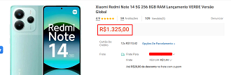 Redmi Note 14 5G em oferta na Shopee