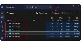 Dá para encerrar pelo próprio Gerenciador de Tarefas. Imagem: Windows Latest Dá para encerrar pelo próprio Gerenciador de Tarefas. Imagem: Windows Latest
