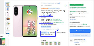 Oferta do Galaxy A56