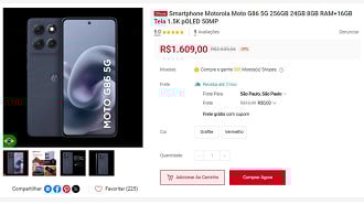 Moto G86 em oferta na Shopee