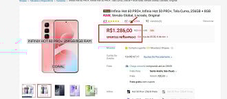 Celular da Infinix em oferta