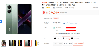 POCO X7 Pro em oferta na Shopee