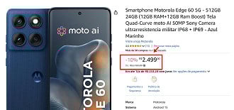 Desconto do Motorola Edge 60.
