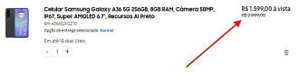 Galaxy A36 de 256 GB por R$ 1.599