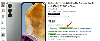 Oferta do Galaxy M15 5G