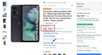 Motorola Moto G35 em promoção.