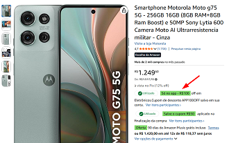 Oferta do Moto G75 5G